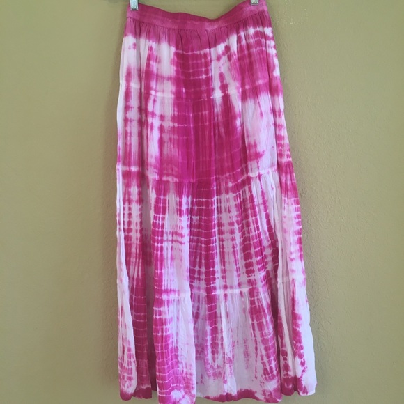 Michael Kors Women's Pink and White Tie Dye Pool Side Maxi Skirt - Picture 6 of 8